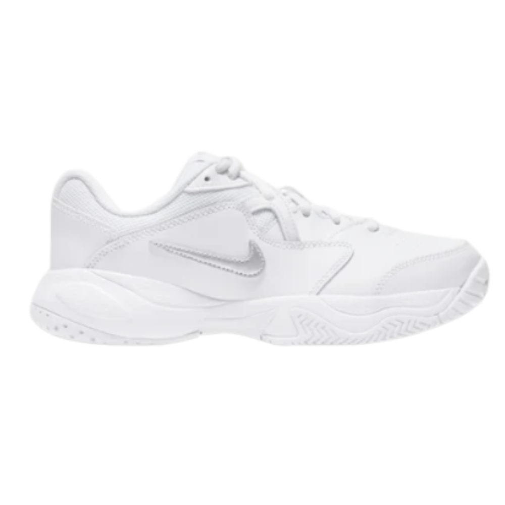 Nike Court Lite 2 White/Silver - Junior Tennis Shoe
