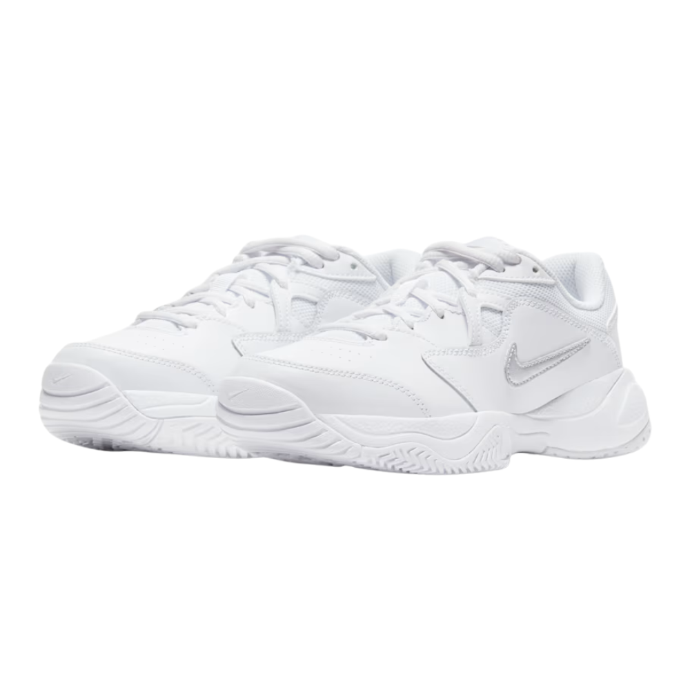 Nike Court Lite 2 White/Silver - Junior Tennis Shoe - Image 2